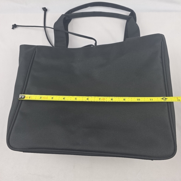 Calvin Klein Lightweight Black Dual Pocket Canvas Tote - Picture 7 of 11